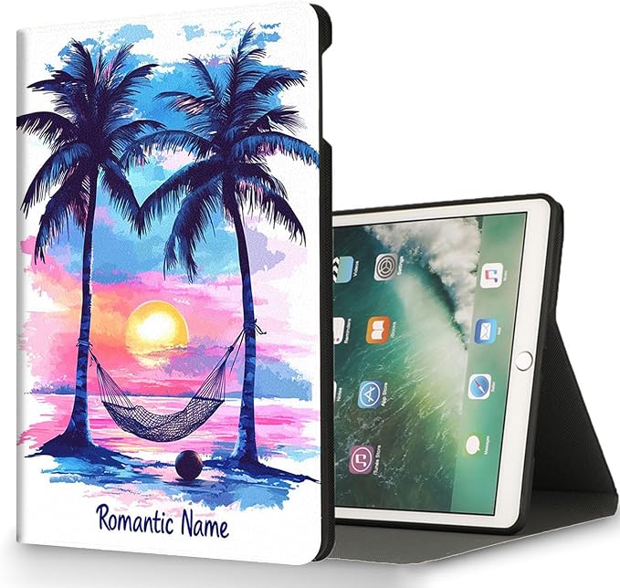for Microsoft Surface Pro 8-13" 2021 Tablet Case,Auto Wake/Sleep,Adjustable Stand Protective Cover - Romantic Sunset Coconut Tree