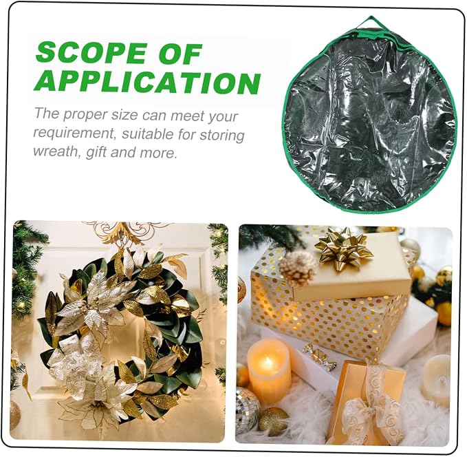 1pc Storage Bag for Wreaths Clear Window Design Container for Holiday Decorations for Christmas Party Supplies Storage