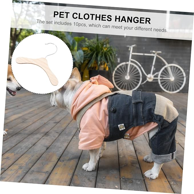 Holibanna 20pcs Wooden Pet Clothing Hangers Lightweight Dog Clothes Racks for Neat Organization Wooden Design for Use Suitable for Pets