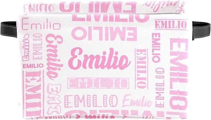 Personalized Toy Box Storage Bins for Boys Girls with Name, Kids Custom Storage Basket Cubes Organizer with Handles, Shelf Closet Storage Baskets Bin Customized Gift, 1 Pack