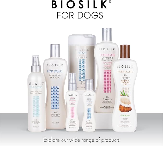 BioSilk for Dogs Silk Therapy Detangling Shampoo, Cleans and Moisturizes, Dematting Shampoo with Silk Proteins and Coconut Oil, No Parabens, pH Balanced, Made in USA, 12 Fl Oz - 6 Pack