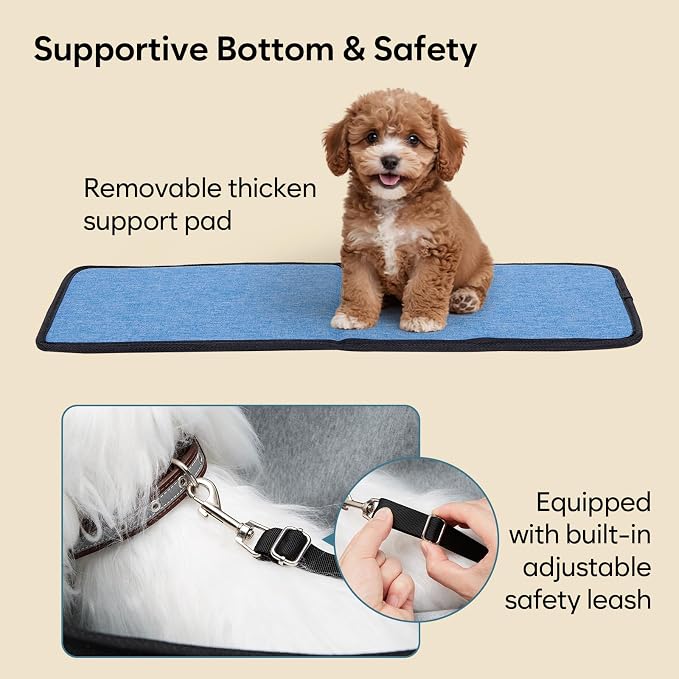 Ownpets XL Cat Dog Purse Carrier, Blue Breathable Mesh, Fits 20lbs | Summer ventilation, lightweight design, shoulder strap, travel vet shopping, blue