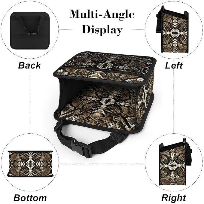 Seat Back Organizer for Car Hanging Pouch Backseat Storage Pocket, Cool | Snake Skin, Trash Bag Waterproof and Leakproof, Automotive Interior Accessories Road Trip Essentials