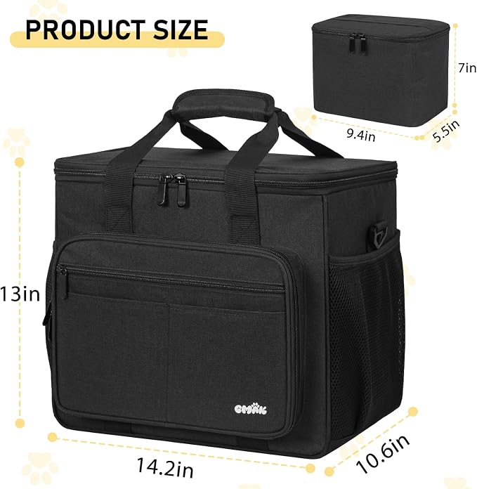 GMAK Pet Grooming Bag,Pet Hair Clipper Organizer Grooming Bag for Equipment | Dog Grooming Tote Bags Pets Tools Supplies Organizer for Dog Cat Equipment, Grooming Tools and Accessories, Black