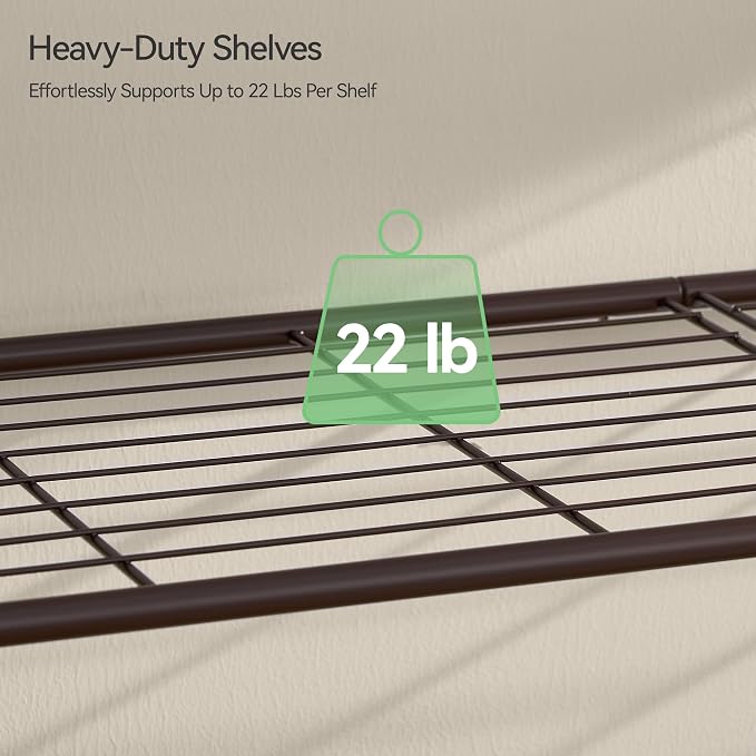 Nunsino Shoe Rack for Closet, Metal Shoe Organizer, 8 Tier Garage Shoe Rack Max Holds 40 Pairs,Shoe Storage Shelf,Entryway, Bronze