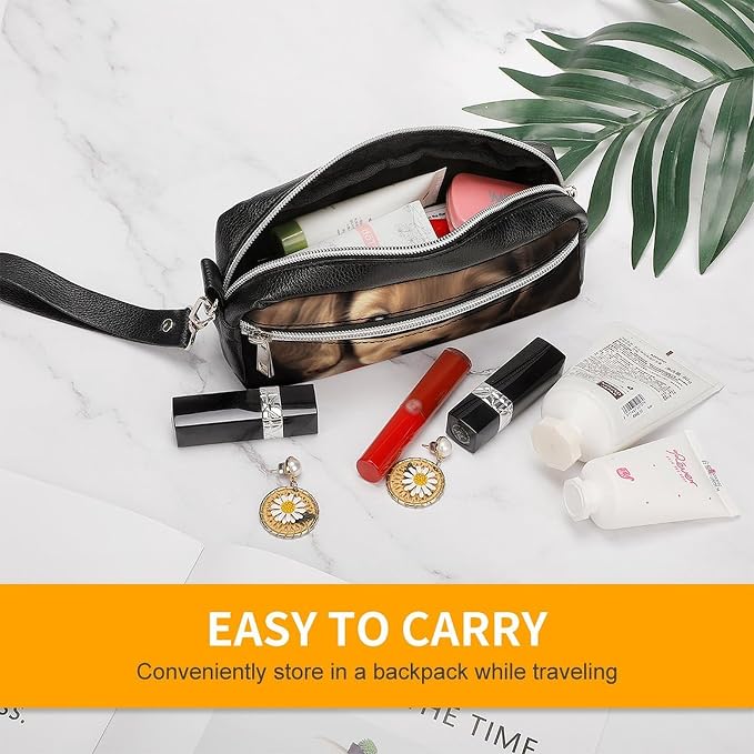 Pencil Pouch Cute Pet Dog Pencil Case Zipper Storage Bag with 2 Compartments Portable Pen Bag Desk Organizer Marker Pen Case