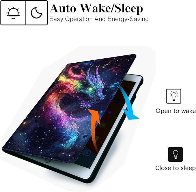 for Microsoft Surface Pro 8-13" 2021 Tablet Case,Auto Wake/Sleep,Adjustable Stand Protective Cover - Cute Dragon