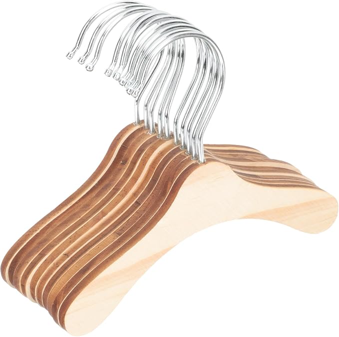 Wooden Pet Clothes Hangers for Dogs and Cats 6.3 Inch Wear-Resistant Dog Hangers Sturdy Household Closet Storage Organizer