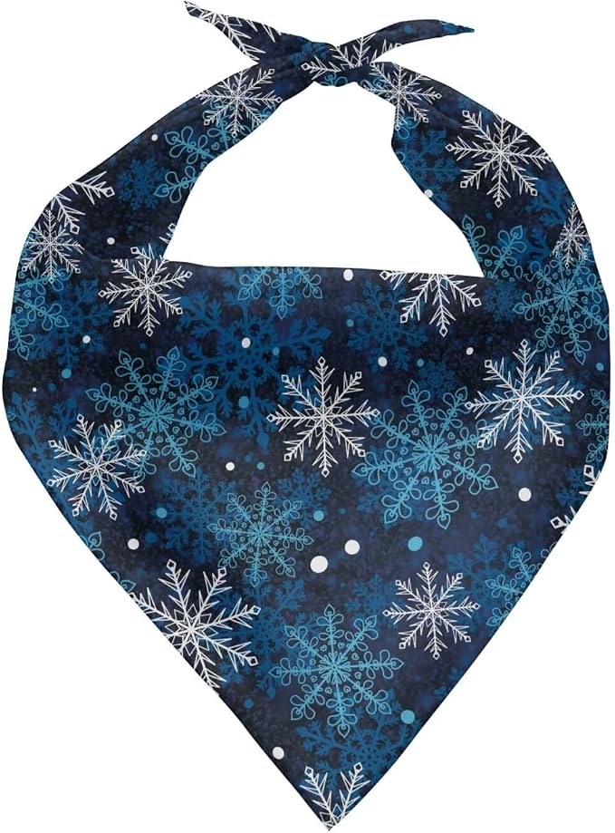 Howilath Christmas Snowflake Dog Scarf Dog Birthday Bandana Bib Triangle Birthday Party Supplies Decorations Accessories Puppy Scarf