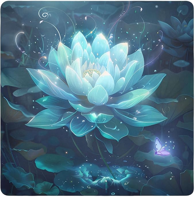 JIPONI Lotus Flower Makeup Bag, Self-Adhesive Magic Wrap Cloth, Portable Cosmetic Organizer, Camera Lens Protector, Travel Storage for Beauty Essentials, 17.7"x17.7"