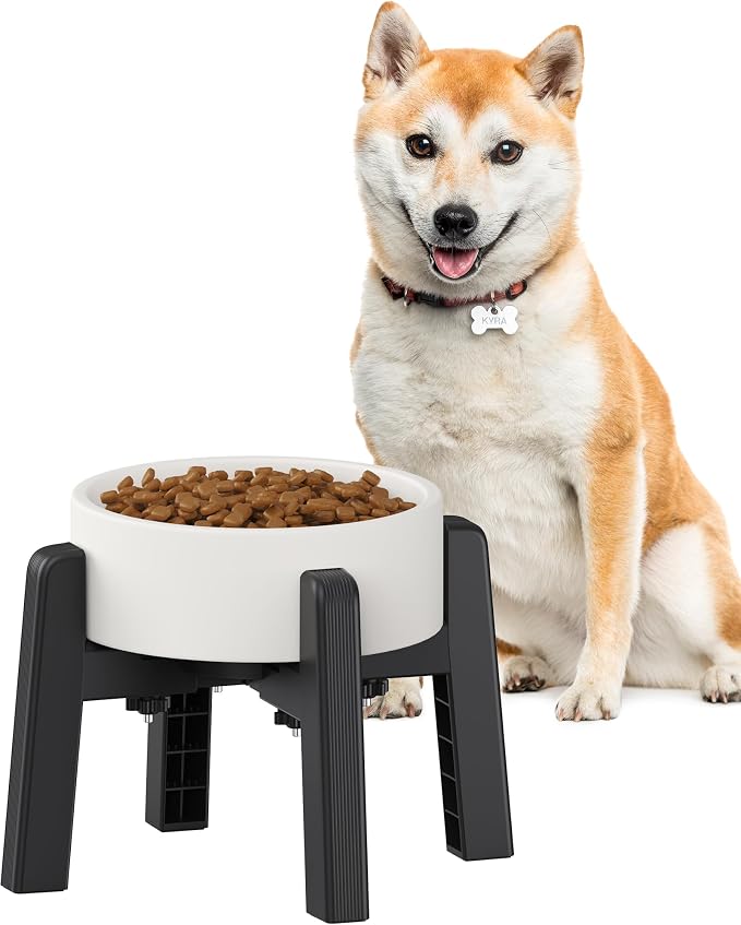 CZPET Dog Bowl Stand with Adjustable Width [Stand Only] | Elevated Pet Water & Food Feeder Stand for Medium and Large Pets, Raised Stable and Anti-Slip Raised Bowl