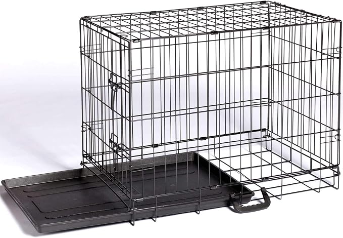 Prevue Pet Products Home On-The-Go Single Door Dog Crate - S, Black | Small Collapsible Dog Cage for Travel, Indoor and Outdoor Use, Foldable Kennel Design, Deep Plastic Pan
