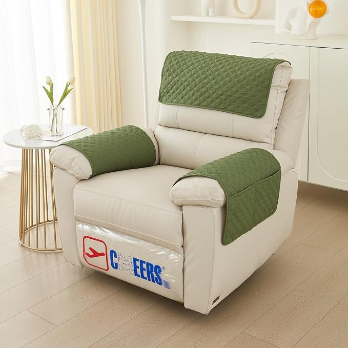 XMAYODS 3 Pcs Recliner Covers Sherpa Arm Covers for Recliner Chair with Storage Pockets Headrest Cover for Recliner Chair Armchair Slipcovers for Sofa Recliner Protector (Color : #3)