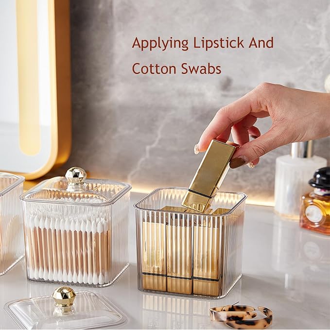 Makeup Product, Cotton Swab Storage Box 640ML, Transparent Color