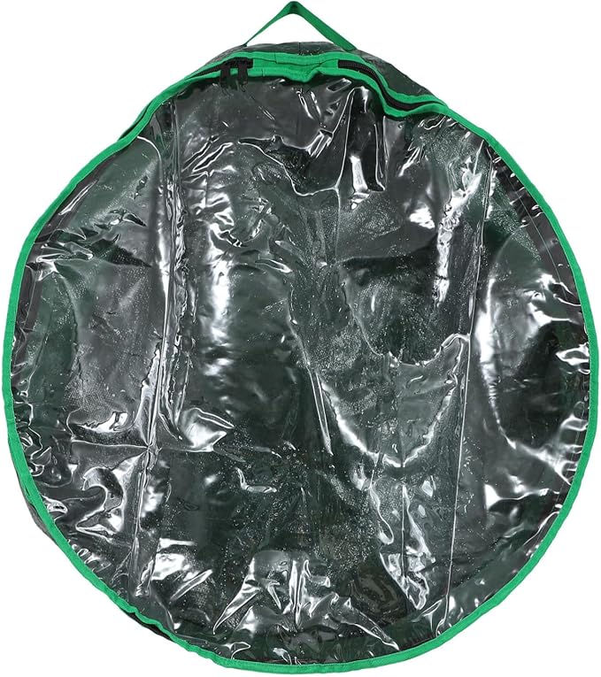 1pc Wreath Storage Container with Clear Window Christmas Wreath Holder for Holiday Decorations Holiday Storage Bag for Party Supplies and Wedding Preparation