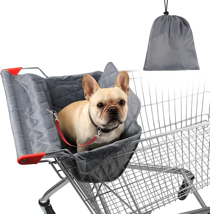 Portable Shopping Cart Cover for Dogs with Carry Bag | Pet Grocery Cart Seat Cover, Comfortable and Easy to Clean for Everyday Use