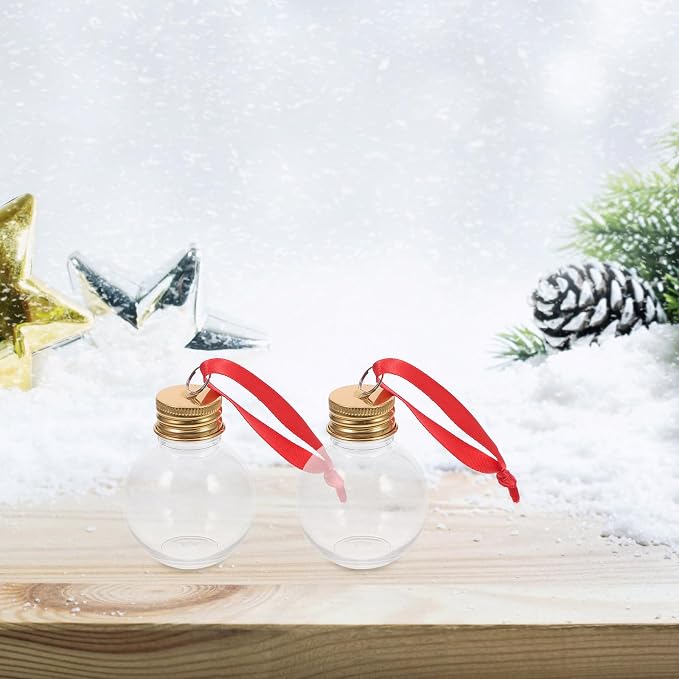SOIMISS 10pcs Golden Bulb Shape Candy Bottles Made of Pet, Fillable and Leak-proof Juice Storage Bottles for Party Hanging Decors and Holiday Event Supplies
