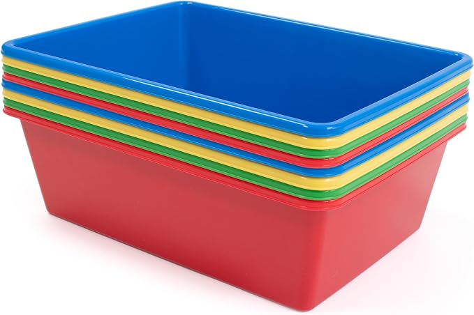 Humble Crew Plastic Storage Bins for Kids, Large Removable Toy Organizer | BPA-free, lightweight, fits cubbies and bookshelves, compatible with most toddler shelving for playroom, bedroom, or nursery