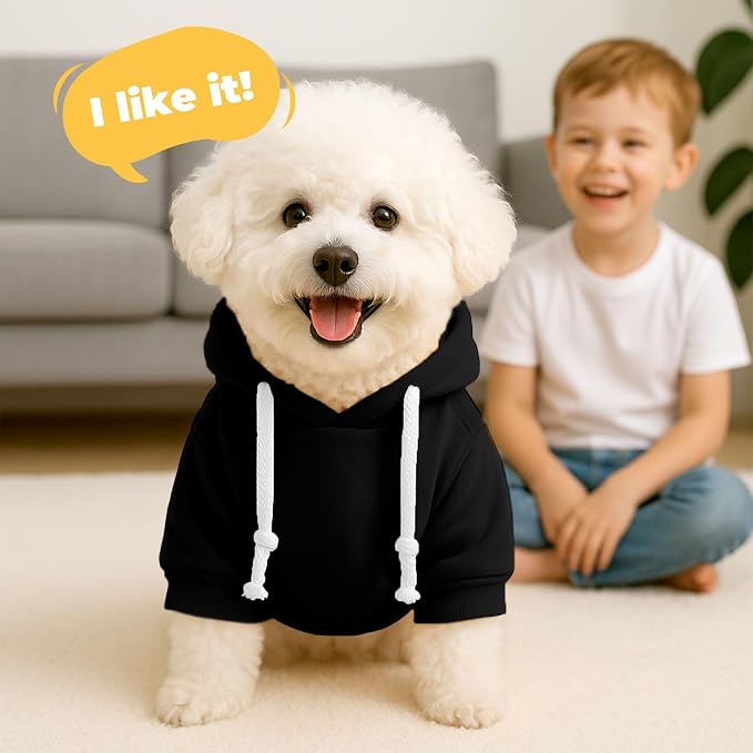 PETCARE Basic Dog Hoodie Sweaters for Small Medium Large Dogs Cats Puppy Clothes Soft Warm Fleece Dog Hoodies Sweatshirt with Small Pockets Fall Winter Chihuahua Dachshund Golden Retriever Outfits