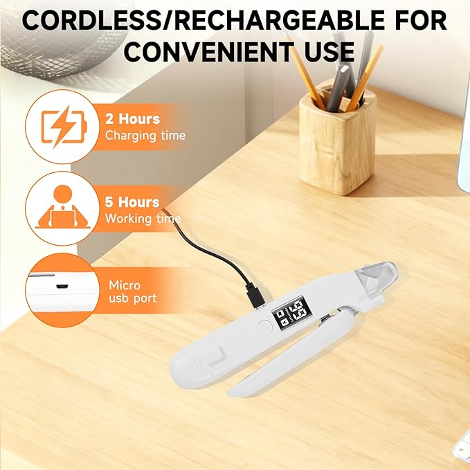 2 in 1 Dog Nail Clippers Electric Grinder Dogs Cats Trimmers Claw Nail Care Tool Cordless Rechargeable Pets Nail Trimmer with LED Lights Low Noise Pet Electric Grinder Storage Bag Include