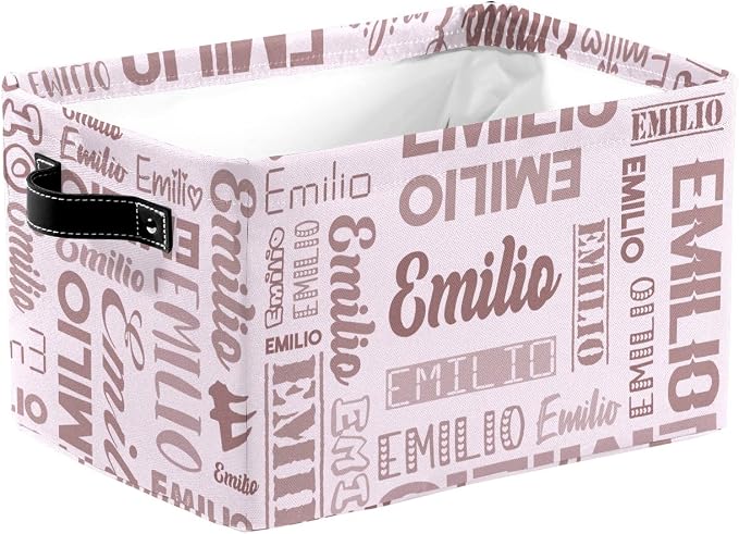 Personalized Toy Box Storage Bins for Boys Girls with Name, Kids Custom Storage Basket Cubes Organizer with Handles, Shelf Closet Storage Baskets Bin Customized Gift, 1 Pack