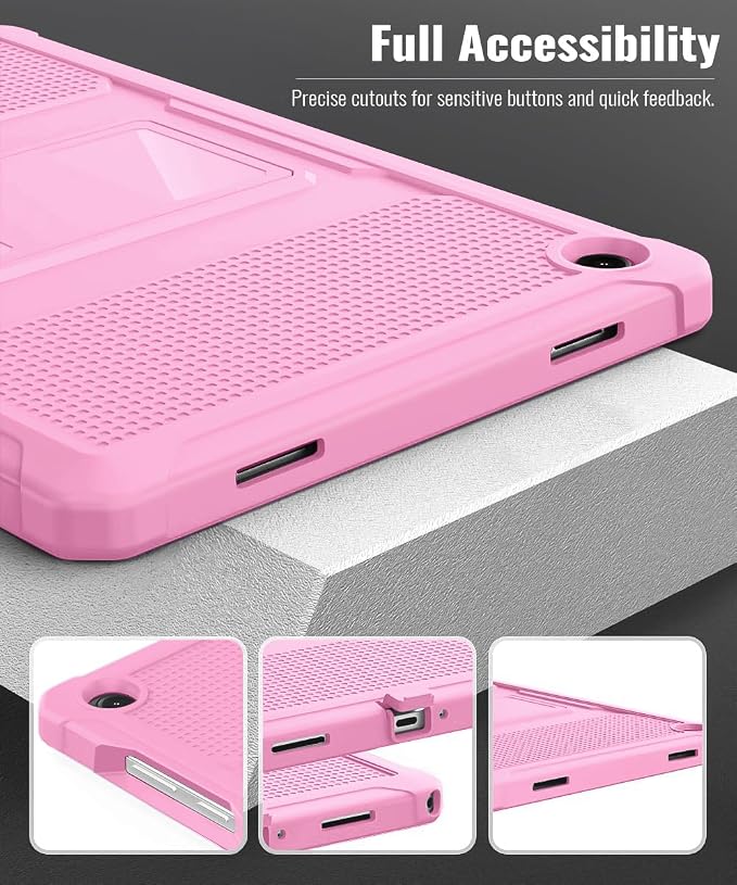 MoKo Shockproof Case Fit Samsung Galaxy Tab A11+ Plus/ A9+ 11 Inch | with Screen Protector, Heavy Duty Shockproof Protective Case, Peony