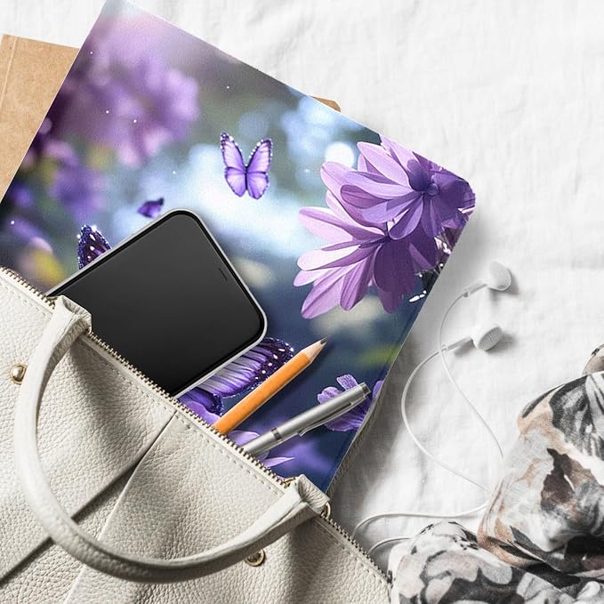 for Microsoft Surface Pro X/Pro X Plus-13 2019/2020/2021/2024 Tablet Case,Auto Wake/Sleep,Adjustable Stand Protective Cover - Purple Butterfly Flower