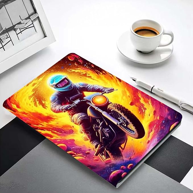 for Samsung Galaxy Tab A 8.0 2017(SM-T380/T385) Tablet Case,Premium Leather Folio Stand Auto Wake/Sleep,Multiple Viewing Stand,Motorcycle Dirt Bike