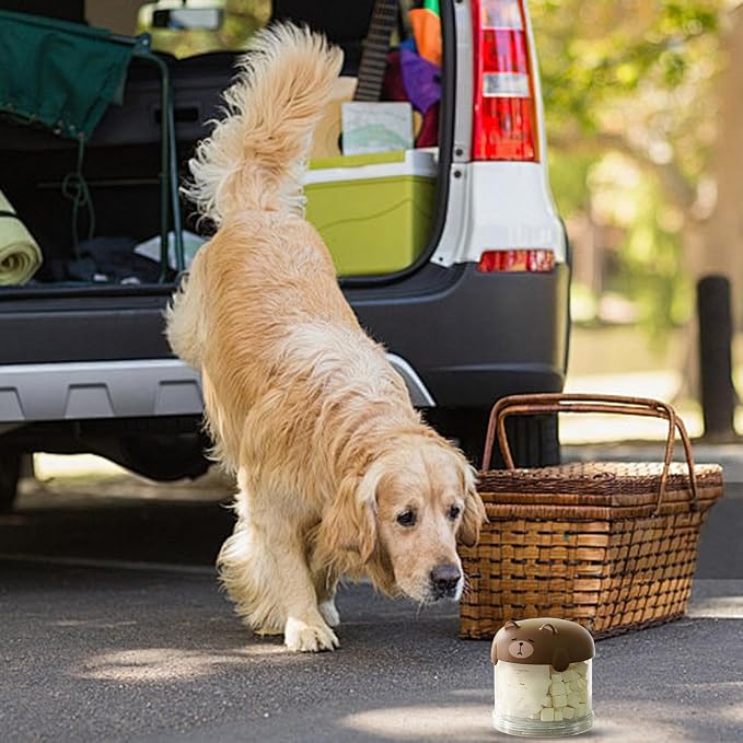 Airtight Dog Treat Container with Lid – Pet Snack Storage Jar for Countertop, 𝙈𝙤𝙞𝙨𝙩𝙪𝙧𝙚-Proof Treat Bin for Dogs & Cats, Ideal for Kitchen or Pantry Use (Coffee, Mini)