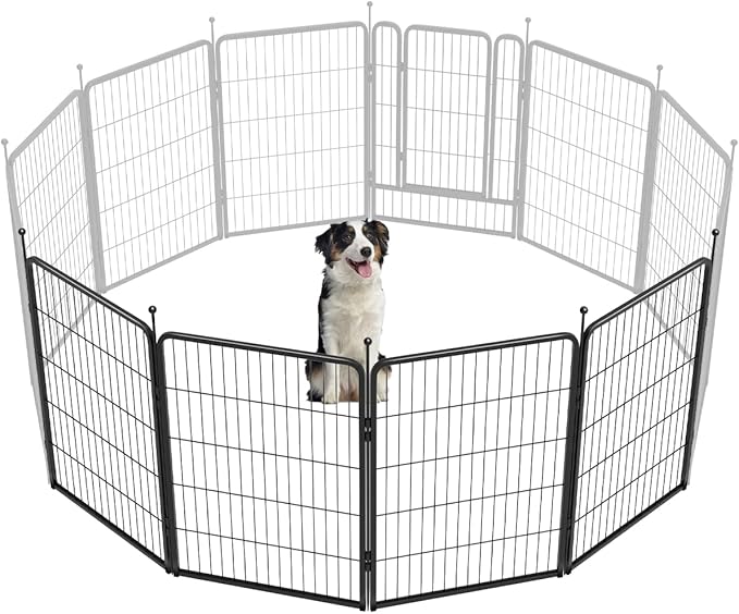 FXW Rollick Dog Playpen, Indoor, Yard & RV Camping, 40" H, 4 Panels | Easy setup, Heavy-duty, DIY layouts, for Medium & Large Dogs, Patented