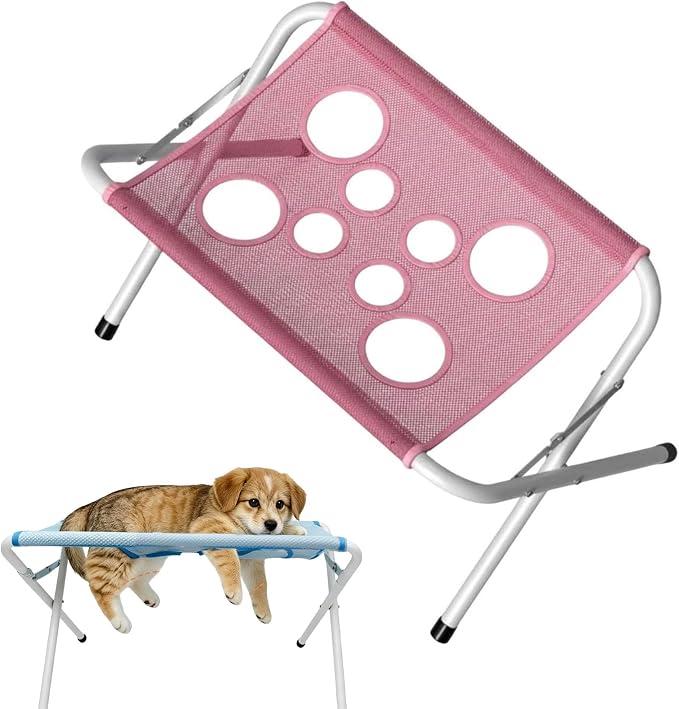 Pawspa Bath Hammock,Dog Bathing Hammock Stand for Tub, Pink
