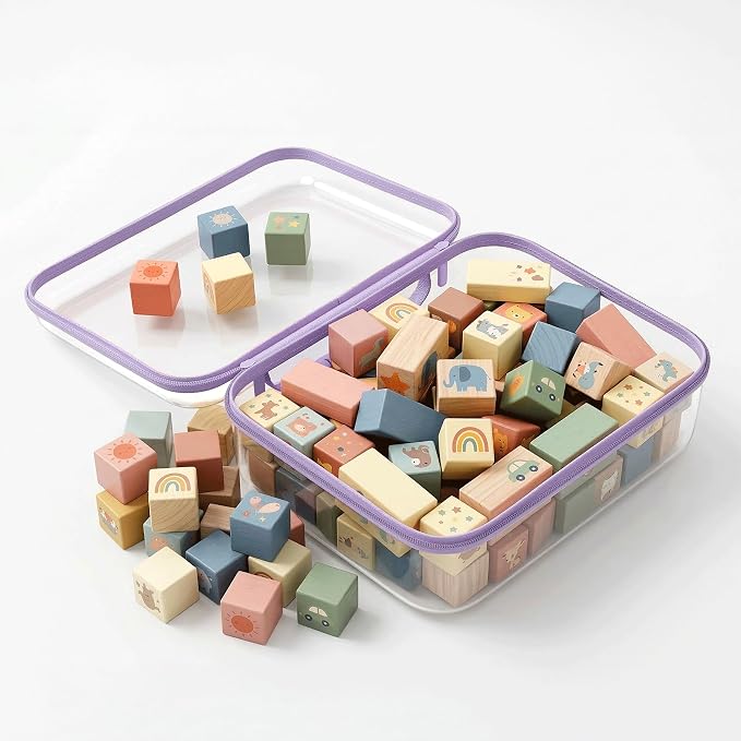 Clear Hard Shell Organizer Cases, 3 Pack with Handle | Durable PET shell with water-resistant, scratch-resistant surface for travel, toiletries, electronics and toys