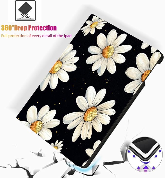 for Microsoft Surface Go 4/3/2/1-10.5" 2021 Tablet Case,Auto Wake/Sleep,Adjustable Stand Protective Cover - Daisy
