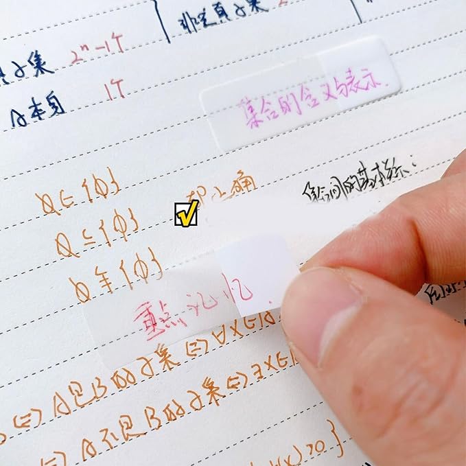 120 Counts White Clear PET Label Writable PET Page Marker Bookmarks Adhesive Notes 44x11MM Labelling Sticker for Binder Reading Notes Organizers