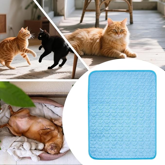 Cooling Mat Summer Washable Cat Cooling Mat for Pet Anti-Slip Sleeping Rug | Summer Breathable Washable Mat Cushion For Puppy Kennel Carrier Indoor Outdoor Sleeping And Travel Washable Cat Cooling Mat