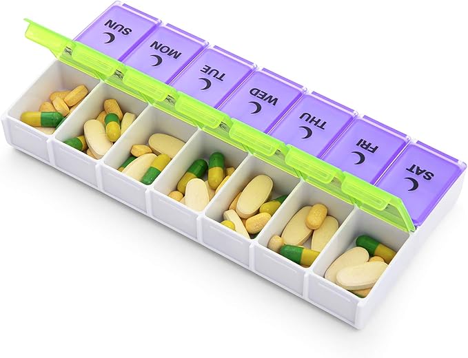 DANYING Large Pill Organizer 2 Times a Day, Weekly Pill Box 2 Per Day, AM PM Pill Case, Pill Container 7 Day, Vitamin Case Twice a Day