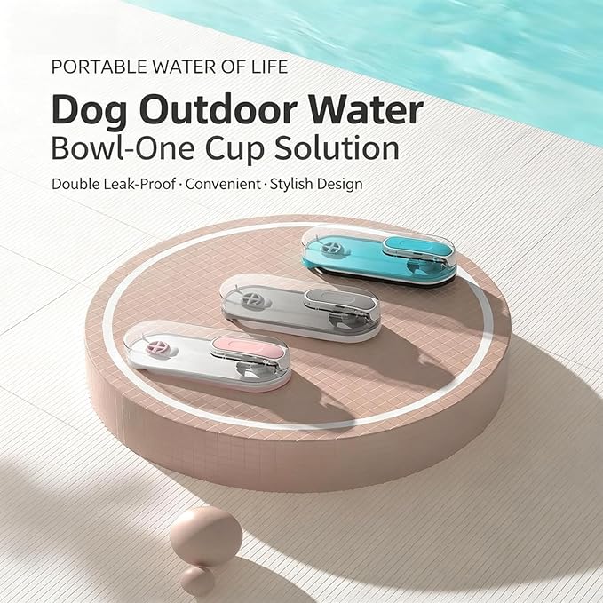 Dog Water Bottle Portable, 11.8 oz(350 ml) Leak-Proof Pet Travel Water Bottle, BPA-Free, Lightweight, Foldable for Hiking, Walking, Car Rides (Grey)