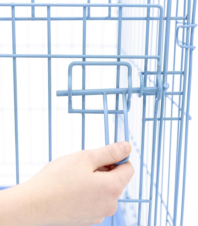 Carlson Pet Products Carlson Compact and Secure Deluxe Blue Metal Dog Crate, Blue