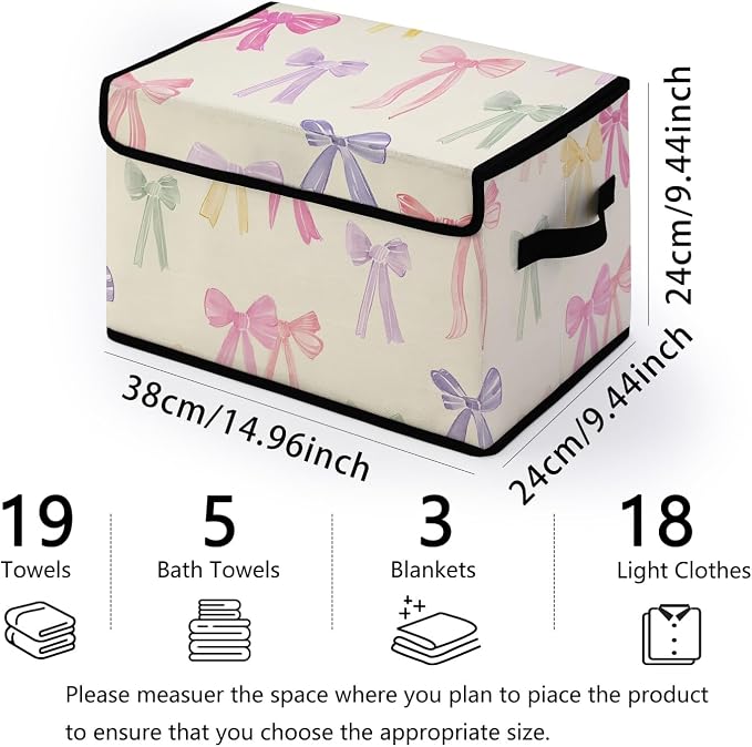 Stackable Storage Bins with Lids,Closet Organizers Fabric Box for Home and Office,Blanket Clothes Organizers,Under Bed Storage Containers 3 Pack