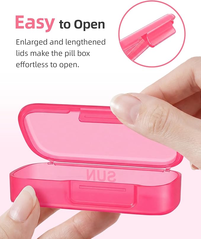 PULIV Weekly Pill Organizer with Large Capacity, Dual Protection (Pink) | Pill Box 7 Day, Arthritis Friendly Pill Case Easy to Open, Medicine Organizer for Vitamins, Medication, Fish Oils, Supplement