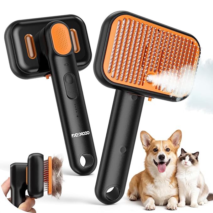 DDXCOOX Pet Deshedding Brush with Water Spray - Detangling Grooming Comb & Massager for Dogs and Cats