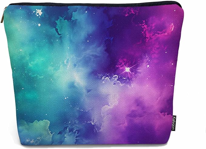 Galaxy Space Makeup Bags Makeup Organizer Cosmic Nebula Universe Space Galaxy Flax Toiletry Bags Travel Cosmetic Bag Makeup Purse Pouch Skincare Bag Wallet Bags For Women Mom Pink Purple