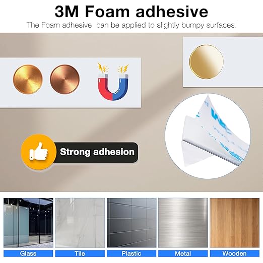 Adhesive Metal Tape for Magnets, (1.4 inch Wide X 10 ft Long) Flexible White Metal Strip Roll, White Ferrous Tape Stick on Wall to Hold Magnetic Products
