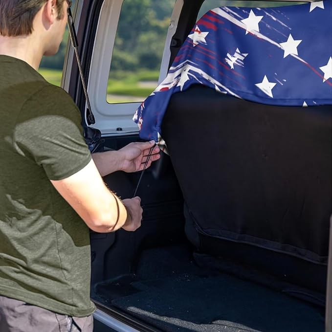 Renewold Car Rear Seat Towel Cover, Cat Dog Back Seat Cover, for Truck SUV Van Sedan, Towel Blanket After Gym Yoga Running, Star Pattern, for Women Men, Beach Picnic Blanket Pads
