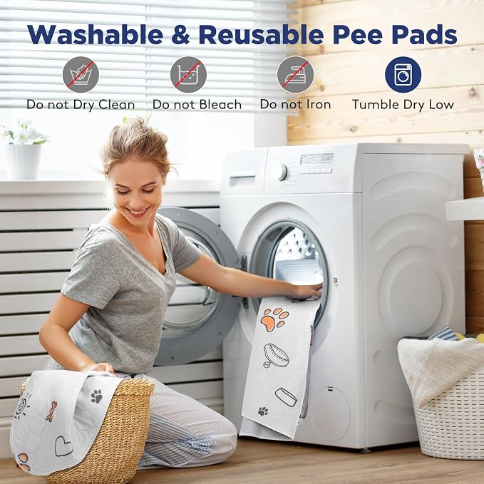 FURTIME Washable Pee Pads for Dogs, Super Absorbent, 2 Pack 18"x24" Gray | Reusable Puppy Pads Pet Training Pads, 100% Waterproof Non-Slip Puppy Pee Pads Whelping Dog Playpen Crate Potty Pads