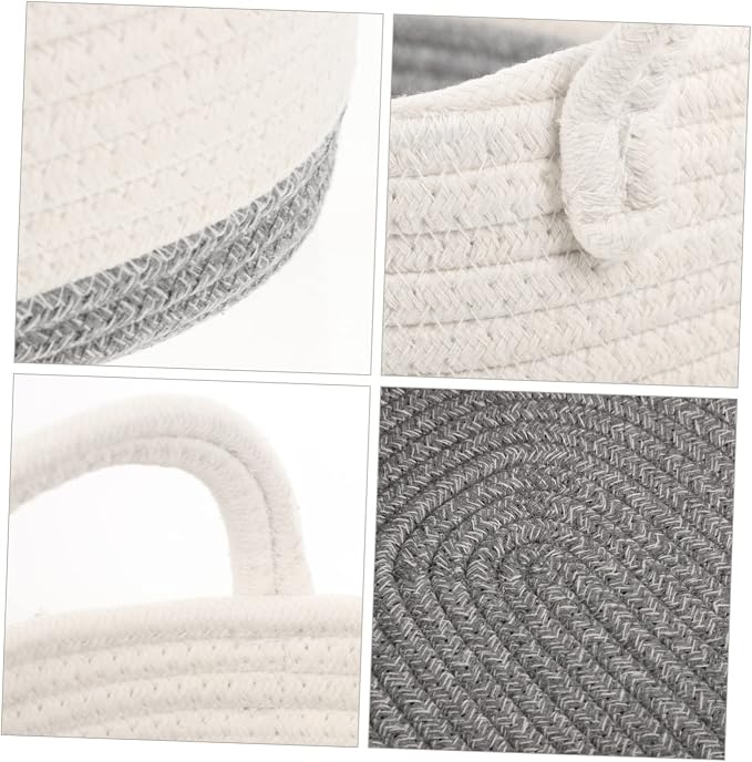 3pcs Rope Dog Toy Storage Basket Weave Organizer for Pet Toys Multi-purpose Desktop Storage for Home and Utility Rooms
