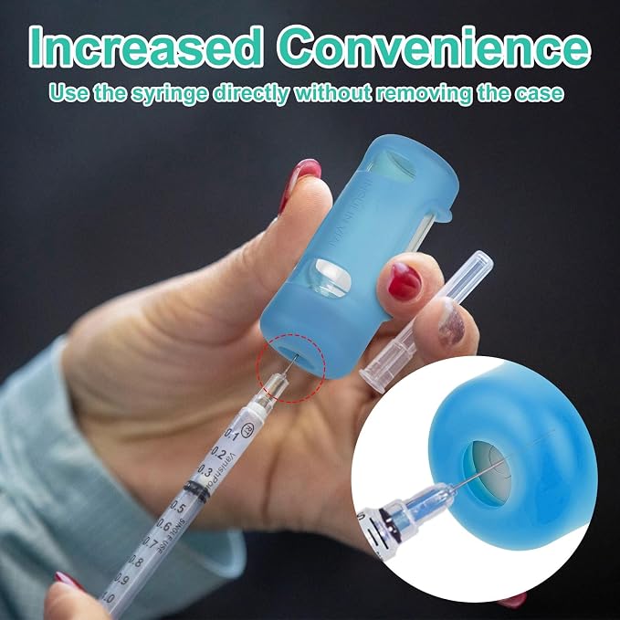 2-Pack Insulin Vial Protector Case for 10mL Short Vials | Fits NovoLog, Humalog & Humulin Vials, Anti-Break Protector Sleeve, Insulin Case Holder, Convenient for Diabetic Travel