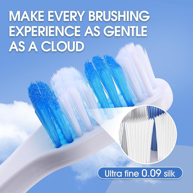 Dog Toothbrush – Newly Upgraded Dual-Head Design with 60° Wavy Bristles – Gently Surrounds Teeth for Deep Cleaning and Plaque Removal – Non-Slip Handle, Ideal for Daily Pet Dental Care (Blue, 6-Pack)