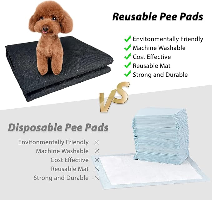 Washable Pee Pads for Dogs 34"x36" Reusable Puppy Pad Pet Training Pads, Waterproof Mat Non-Slip, Dog Pee Pad Whelping Pads Dog Mat-Playpen,Crate,Sofo,Car,Potty,Bed