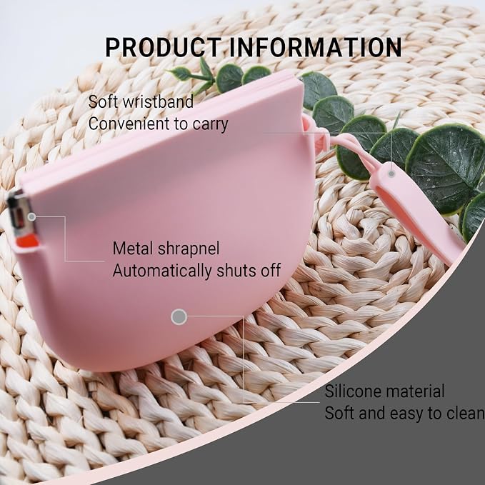 Silicone Dog Treat Pouch Portable Snack Pouch (Pink & Grey) | 2 Pieces Silicone Mini Portable Pet Snack Pouch with Auto Close Feature Feed Dog Treat Pouch for Pet Travel or Outdoor Use